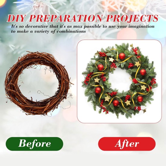 Homoyoyo 15 Feet Grapevine Twig Garland DIY Crafts Natural Twig Garland Wreaths Hanging Decor for Wedding Holiday Party Wall Door Home Christmas Decor