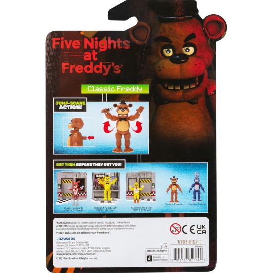 Jazwares Five Nights at Freddy’s Classic Freddy - 5-Inch Articulated Figure with Jumpscare Feature and Glow-in-The-Dark Eyes