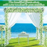 2 Pack Artificial Daisy Flowers Vine, 13.6 Ft Silky Artificial Garland with White Daisy and Vine Floral Garlands Decoration for Room Wall, Flower Themed Party, Wedding Supplies