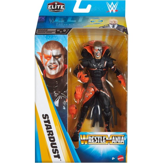 Mattel WWE Elite Collection Action Figure & Accessories, Premium Live Event Stardust Set, Wrestlemania with Sam Roberts Build-A-Figure Parts