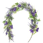 Briful Lavender Spring Floral Garland for Mantle Front Door Decor, 5.17ft Artificial Flowers Garlands for Porch Fireplace,Centerpieces Table Indoor Outdoor Decorations