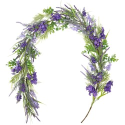 Briful Lavender Spring Floral Garland for Mantle Front Door Decor, 5.17ft Artificial Flowers Garlands for Porch Fireplace,Centerpieces Table Indoor Outdoor Decorations