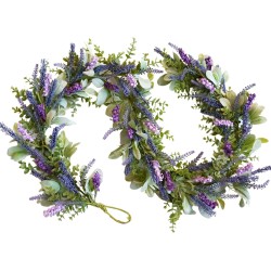 idyllic 6ft Lavender Bunny Ear Vine Garland Artificial Flower Decor for Front Door Window Porch Mantel Stair All Year Indoor Outdoor Home Decor