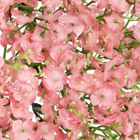 Hollyone 2Pcs Small Artificial Baby Breath Flowers Wreath 10 Inch Pink for Front Door Decor Faux Gypsophila Wreath Fake Baby Breath Flower Garland Candle Ring for Kitchen Cabinet Chairs Tabletop Decor