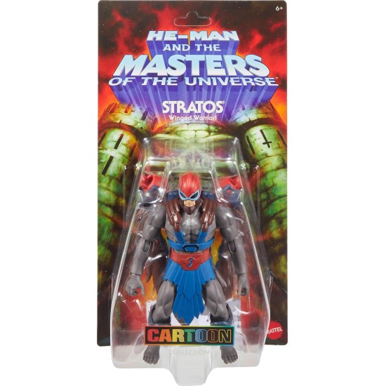 Masters of The Universe Origins Action Figure 200X Cartoon Collection Stratos, 5.5 Inch 1980s Motu TV Hero, Detailed Design & Arm Wing Attachments