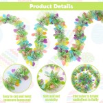 5 Pcs Easter Tinsel Garland,33 Feet Colorful Egg Tinsel Twist Garland Metallic Glitter Wire Garlands Spring Hanging Decorations for Easter Holiday Party Supplies Door Tree Mantel Decor
