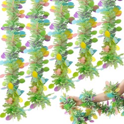 5 Pcs Easter Tinsel Garland,33 Feet Colorful Egg Tinsel Twist Garland Metallic Glitter Wire Garlands Spring Hanging Decorations for Easter Holiday Party Supplies Door Tree Mantel Decor