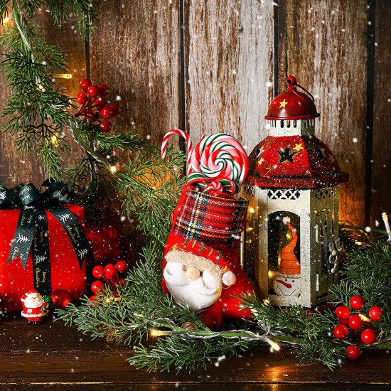 Spiareal 1 Pcs 5.74 ft Christmas Garland with Light Christmas Lighted Pine Garland Prelit Battery Operated Cedar Pine Cone Red Berry Greenery for Mantle Fireplace Decor