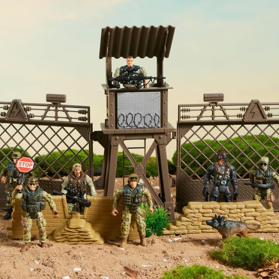 JOYIN 16 PCs Army Men Playset with 12 Realistic Army Ranger Men Action Figures and Weapon Gear Accessories, Military Soldiers Action Figures Playset for Boys Gift, Easter Basket Stuffers